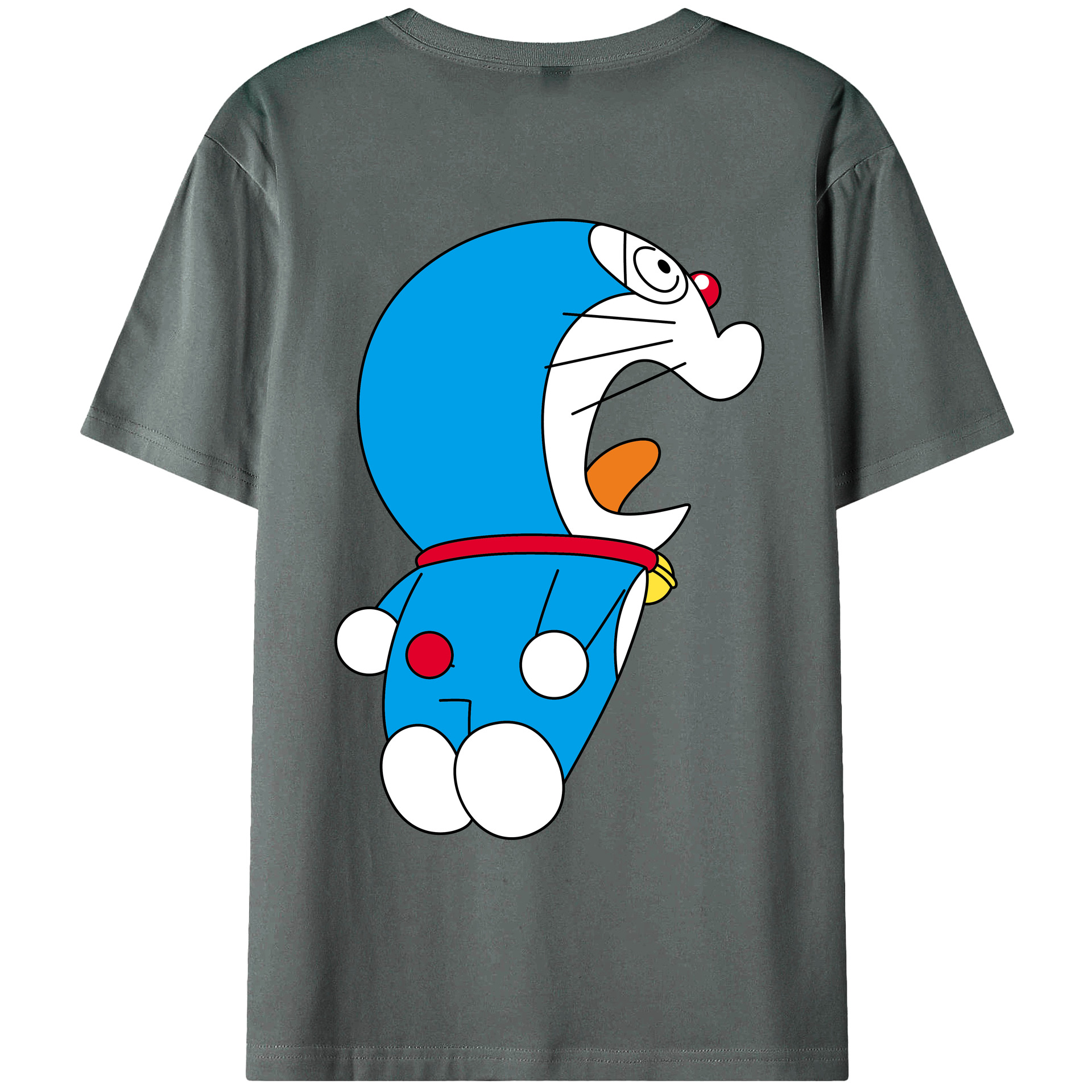 （画像用） ドラえもん Doraemon 綿100％ メンズ半袖Tシャツ（バックプリント） 通気性